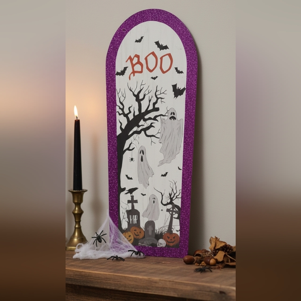 Boo Halloween Wall Art with Ghosts